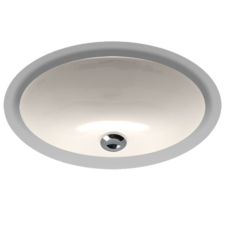 TOTO Vitreous China Oval Undermount Bathroom Sink with Overflow